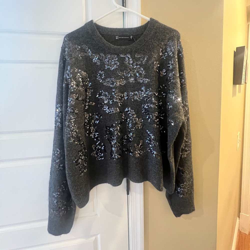 Grey sequin sweater